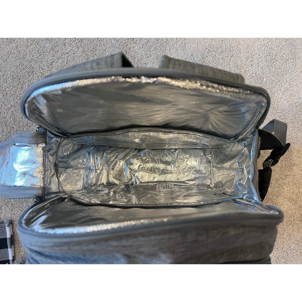 Gray Mr & Mrs Insulated Picnic Backpack - Picture 9 of 13